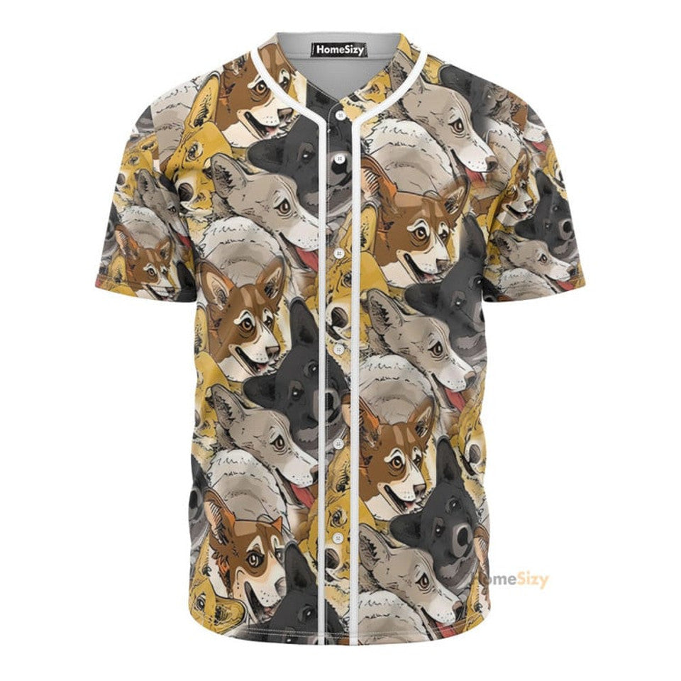 Cute Pembroke Welsh Corgi Baseball Jersey S-5XL