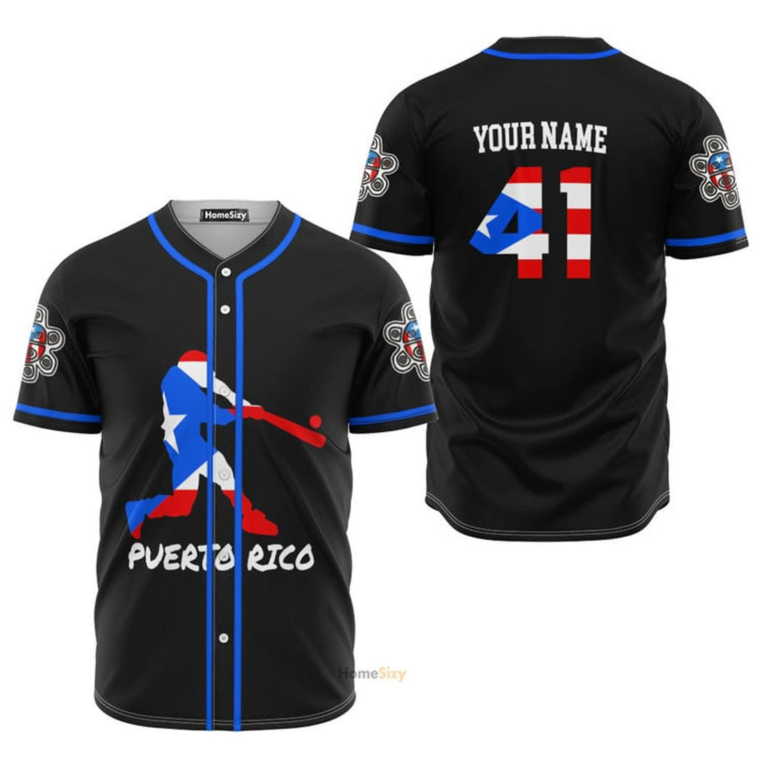 Personalized Puerto Rico Baseball Jersey Custom Name Baseball Jersey S-5XL