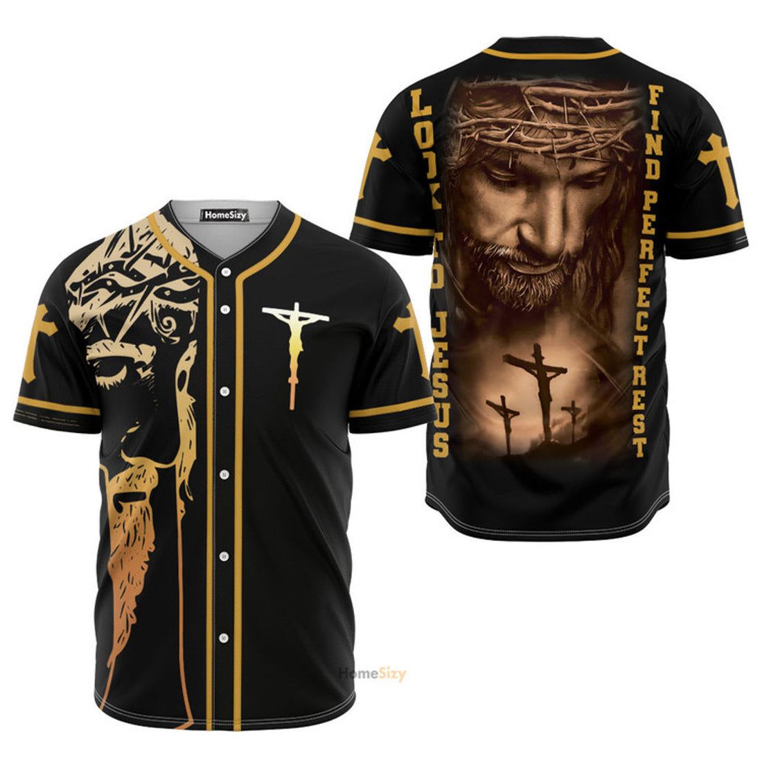Look To Jesus Find Perfect Rest Baseball Jersey S-5XL