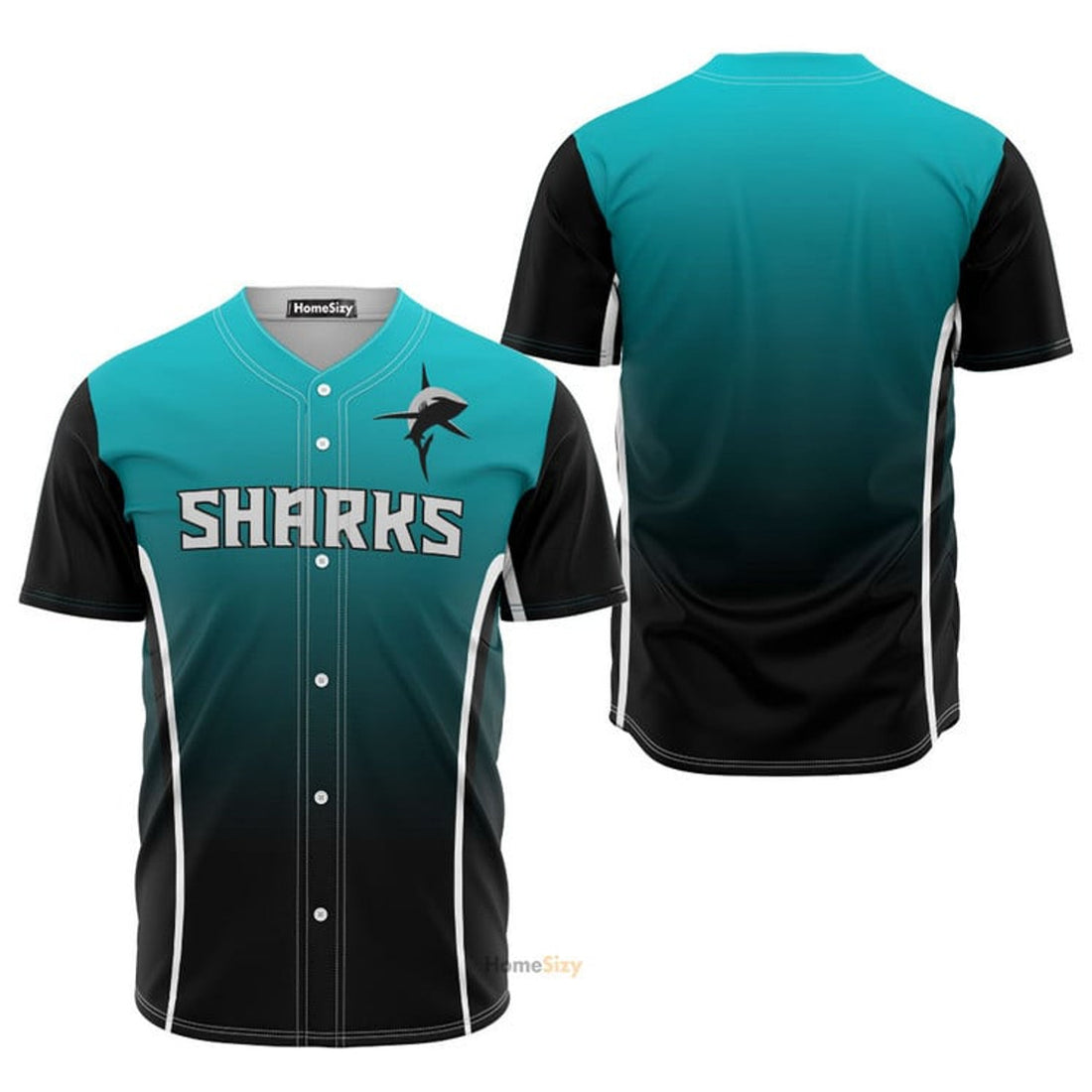 Doubleheader Shark Baseball Jersey S-5XL