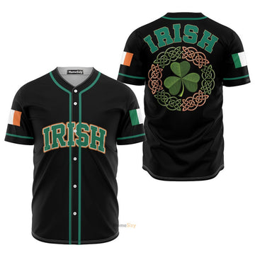 Irish Celtic Black Green Baseball Jersey S-5XL