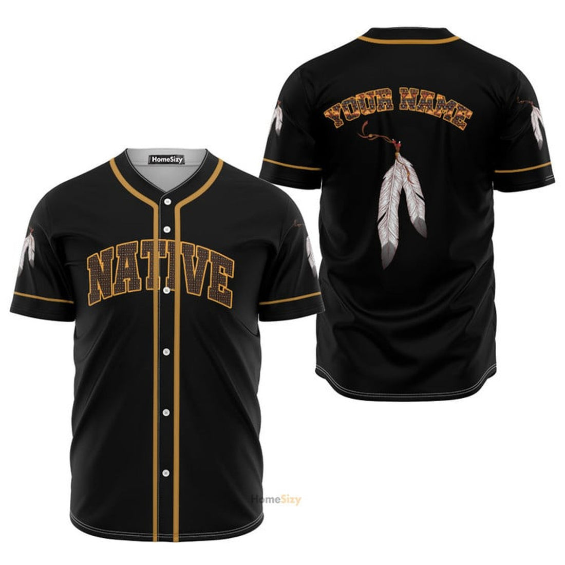 Custom Native American Feathers Baseball Jersey S-5XL