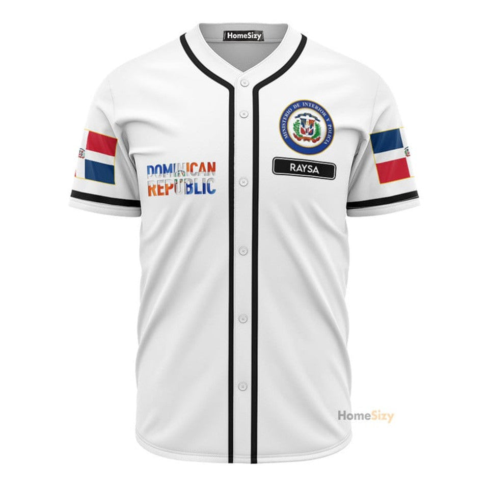 Custom Name Proud Of Dominican Republic Baseball Jersey S-5XL