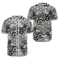 Bee And Honeycomb Black And White Baseball Jersey S-5XL