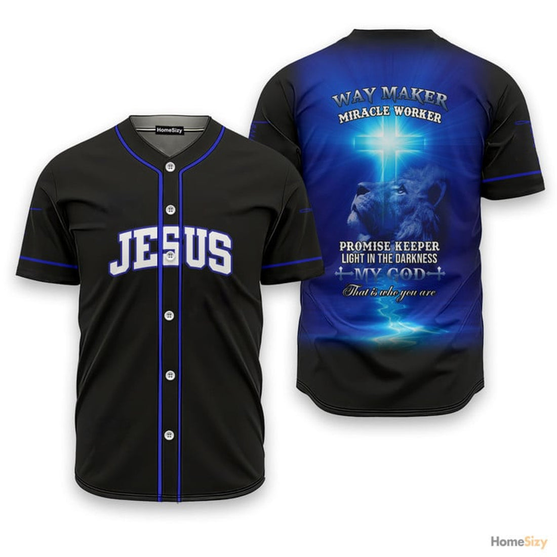 Jesus My God Way Maker Baseball Jersey S-5XL