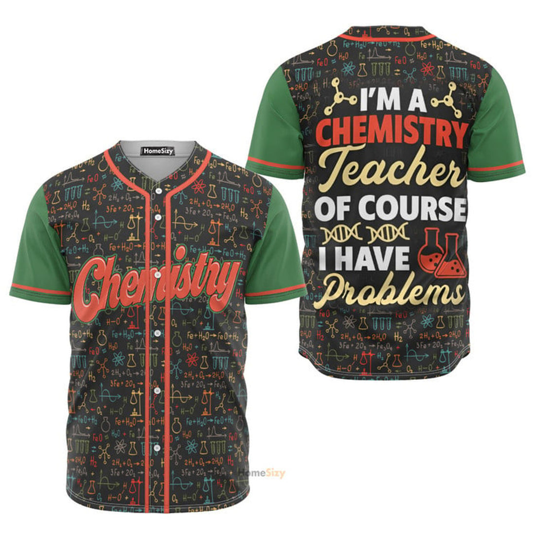 Custom Chemistry Teacher Baseball Jersey S-5XL