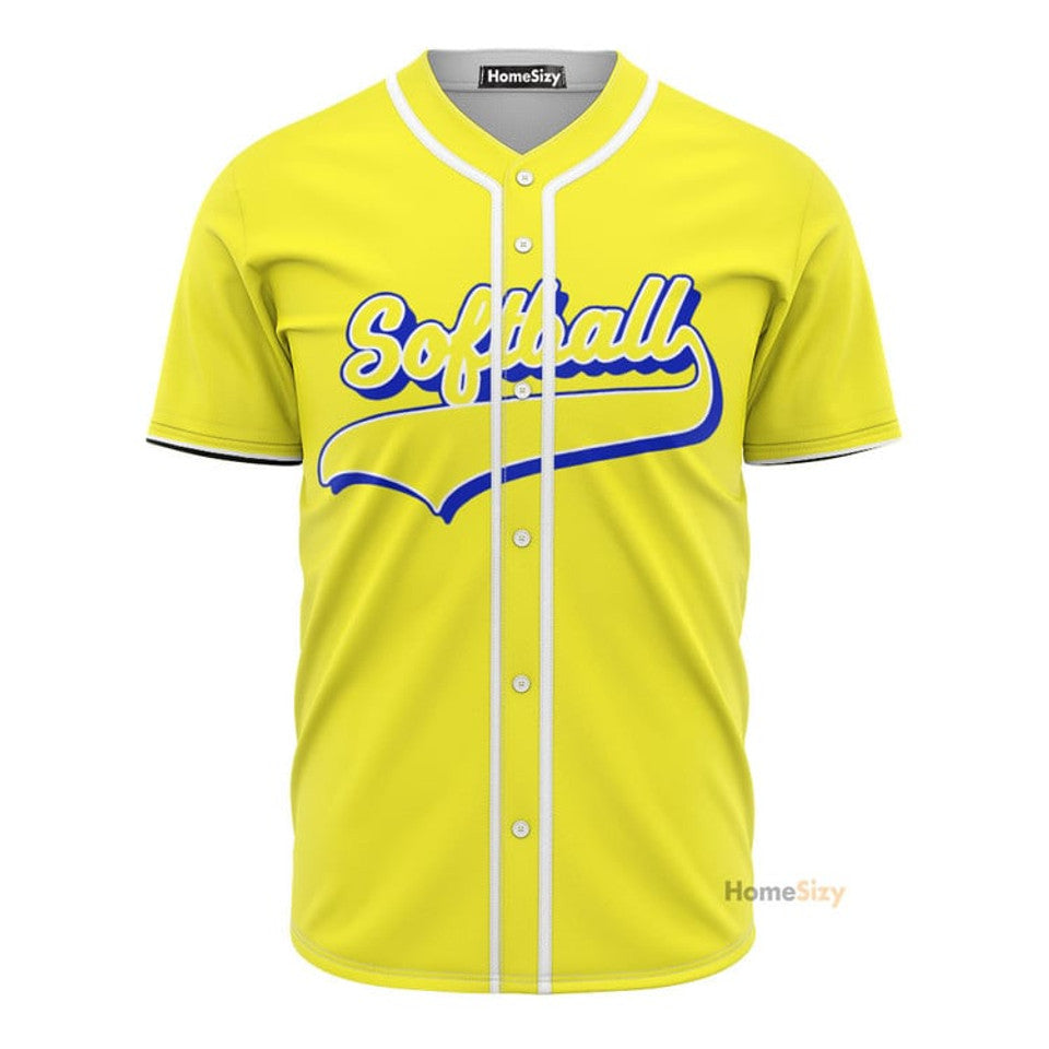 Personalized Baseball Jersey Softball Yellow Baseball Jersey S-5XL