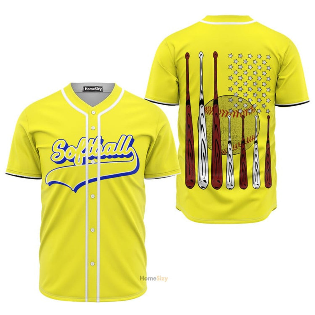 Personalized Baseball Jersey Softball Yellow Baseball Jersey S-5XL