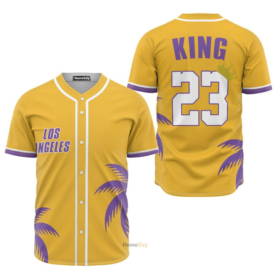 King of Los Angeles Yellow Baseball Jersey S-5XL