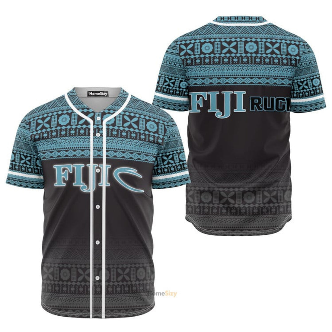 Fiji Rugby Fijian Tapa Pattern Baseball Jersey S-5XL