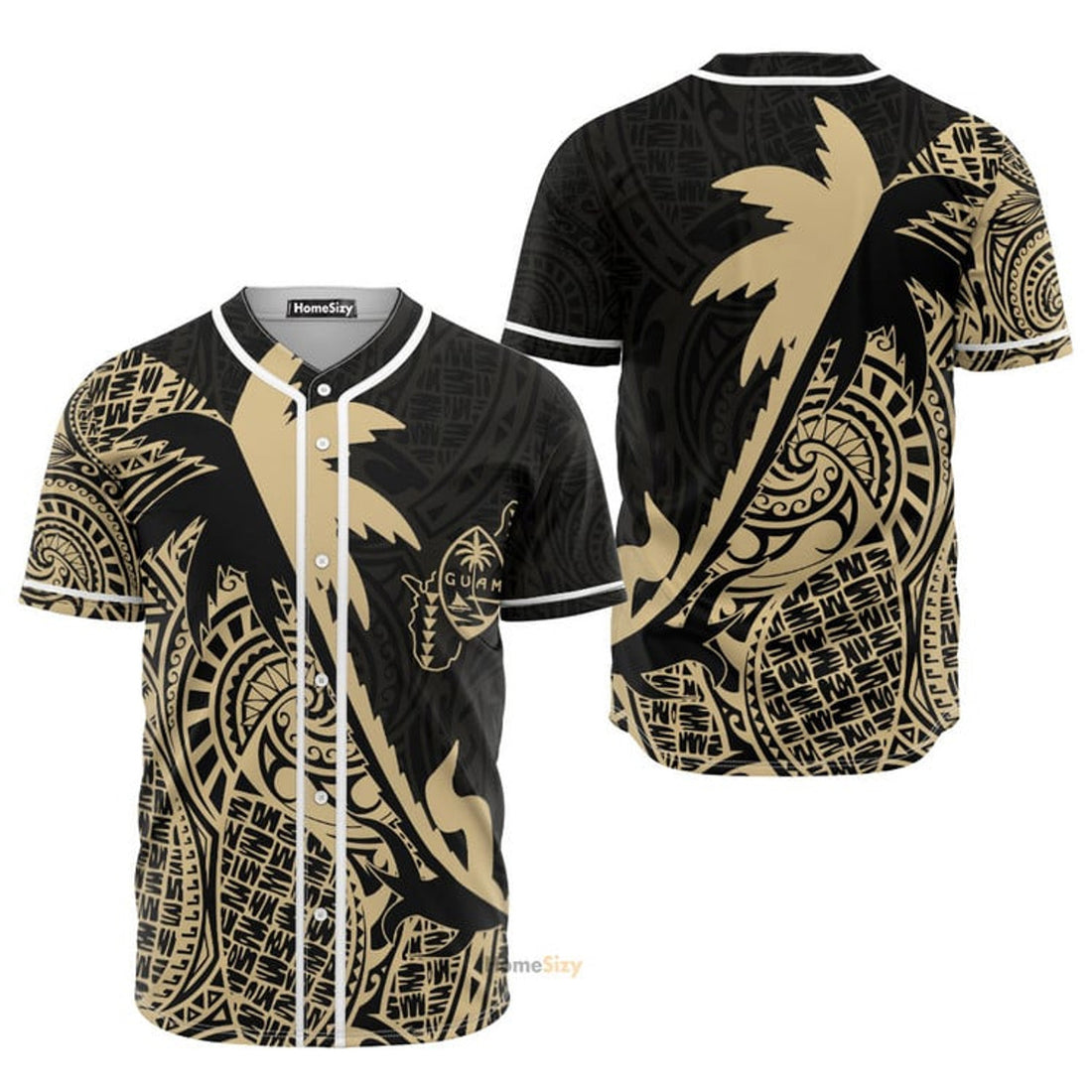 Guam Coconut Palm Tropical Polynesians Baseball Jersey S-5XL