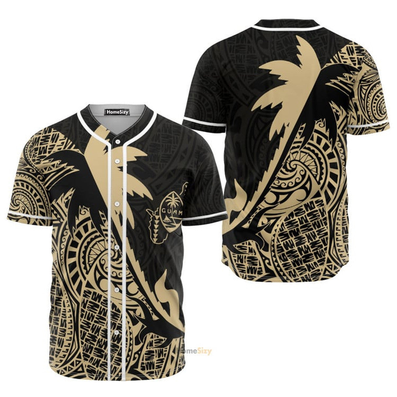 Guam Coconut Palm Tropical Polynesians Baseball Jersey S-5XL