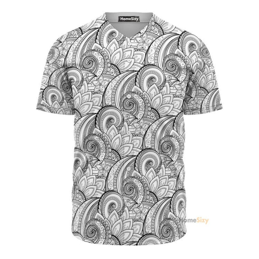 Zentangle Flower Pattern Baseball Jersey S-5XL