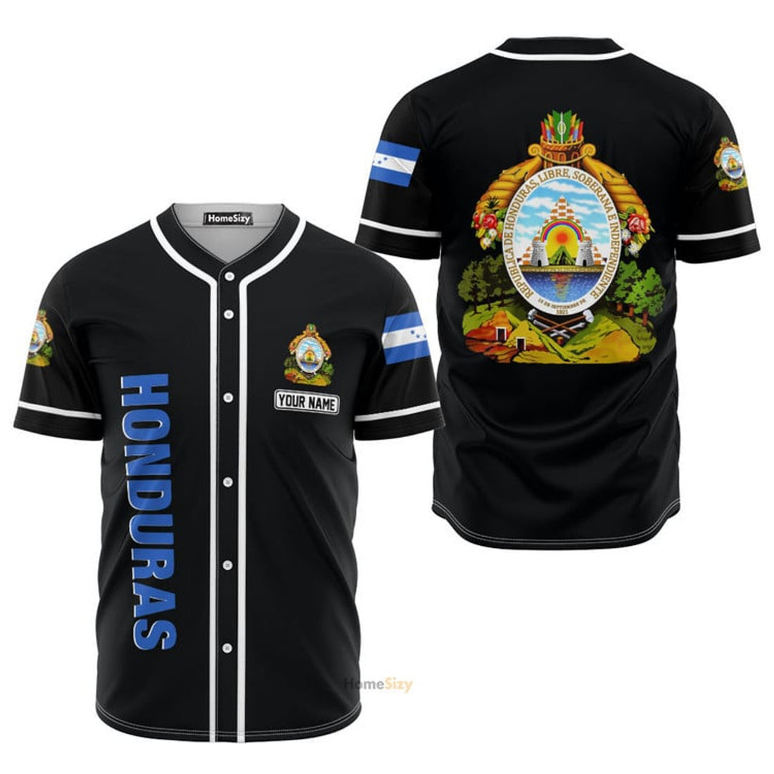 Custom Name Honduras Personalized Baseball Jersey S-5XL