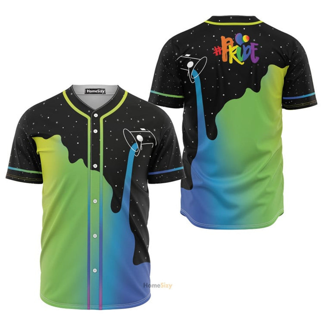 LGBT Pride Galaxy Baseball Jersey S-5XL