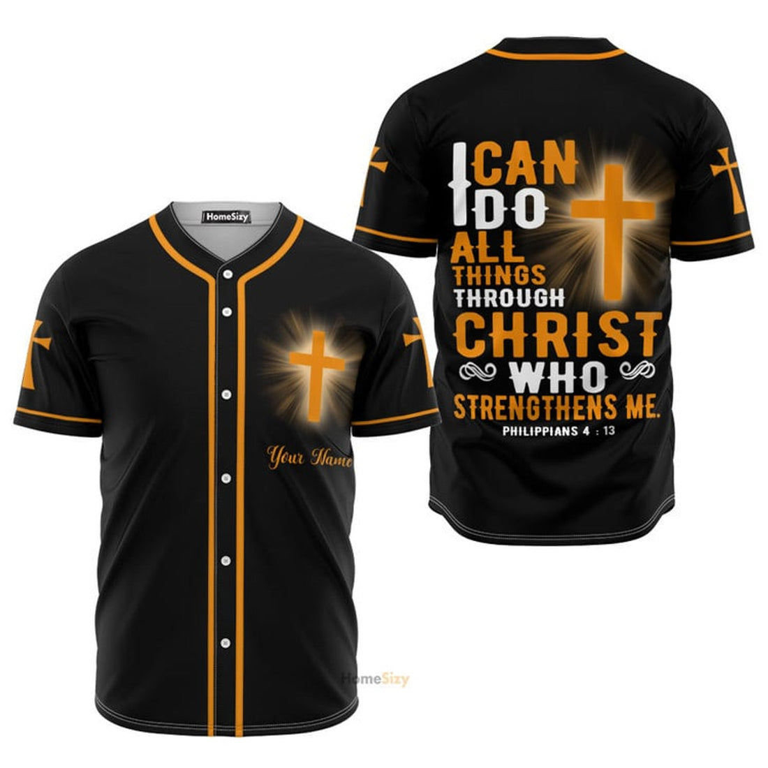 Custom Name I Can Do All Things Through Christ Baseball Jersey S-5XL