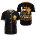 Custom Name I Can Do All Things Through Christ Baseball Jersey S-5XL