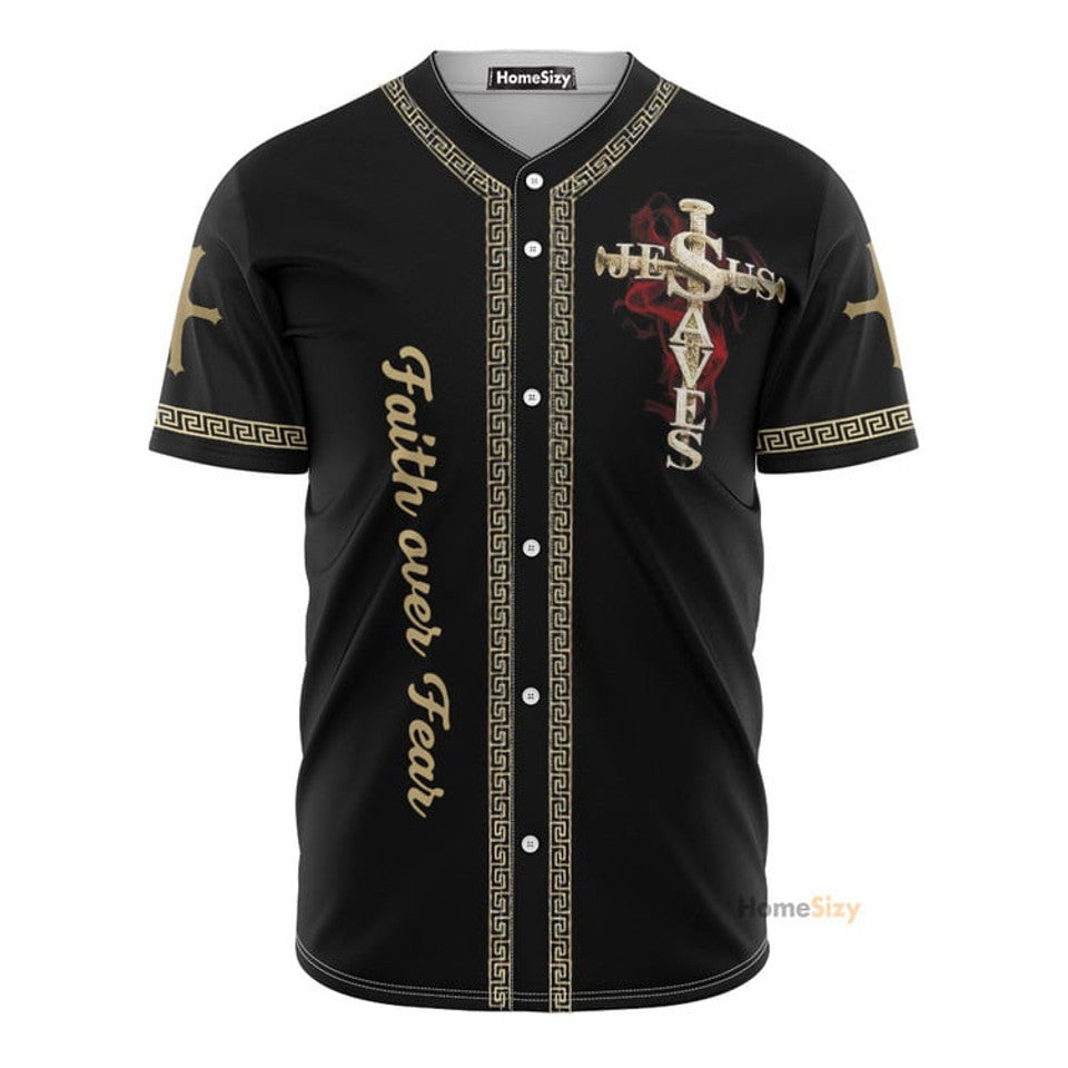 Holiday Jesus Faith Over Fear Baseball Jersey S-5XL