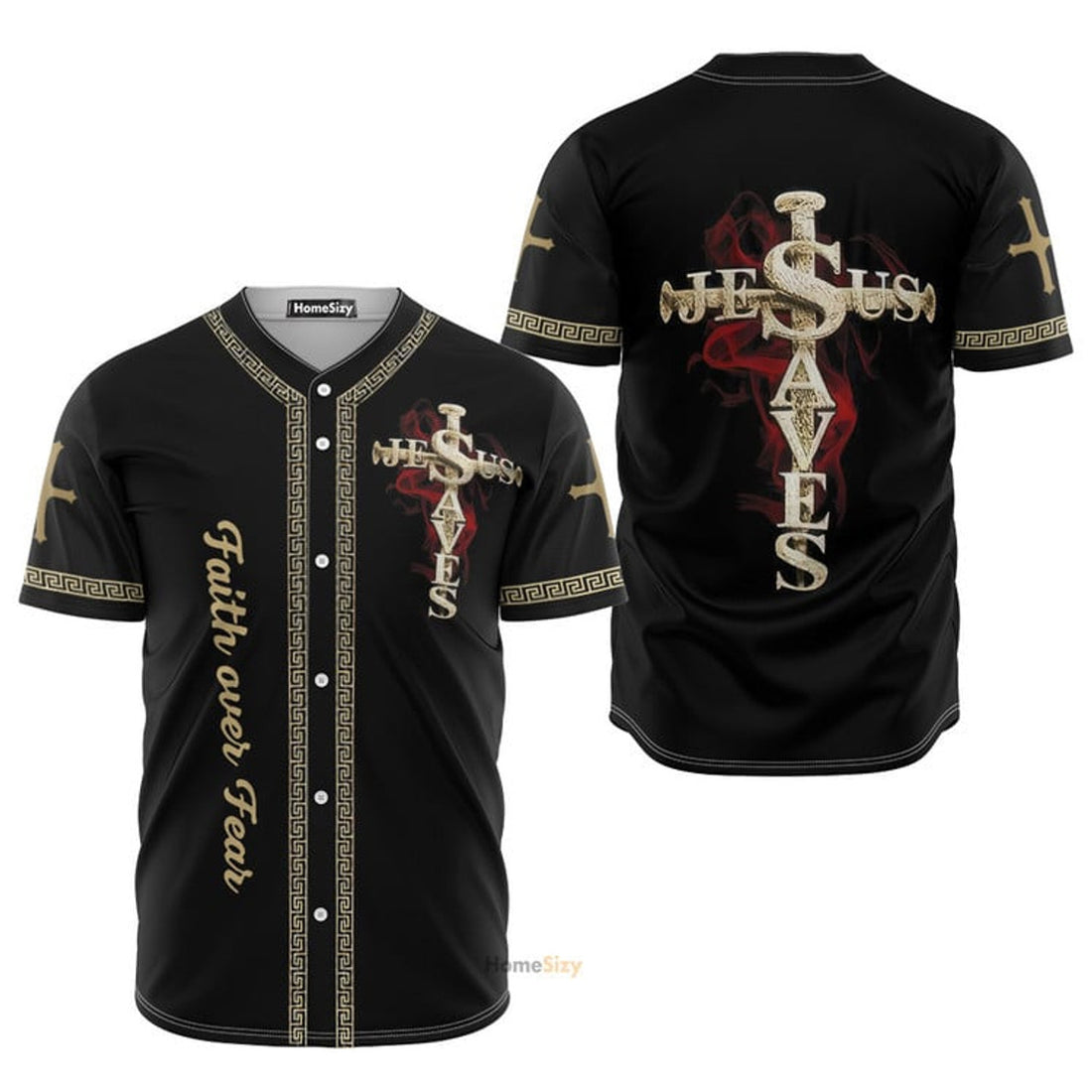 Holiday Jesus Faith Over Fear Baseball Jersey S-5XL