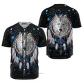 Galaxy Dreamcatcher Wolf Native American Baseball Jersey S-5XL