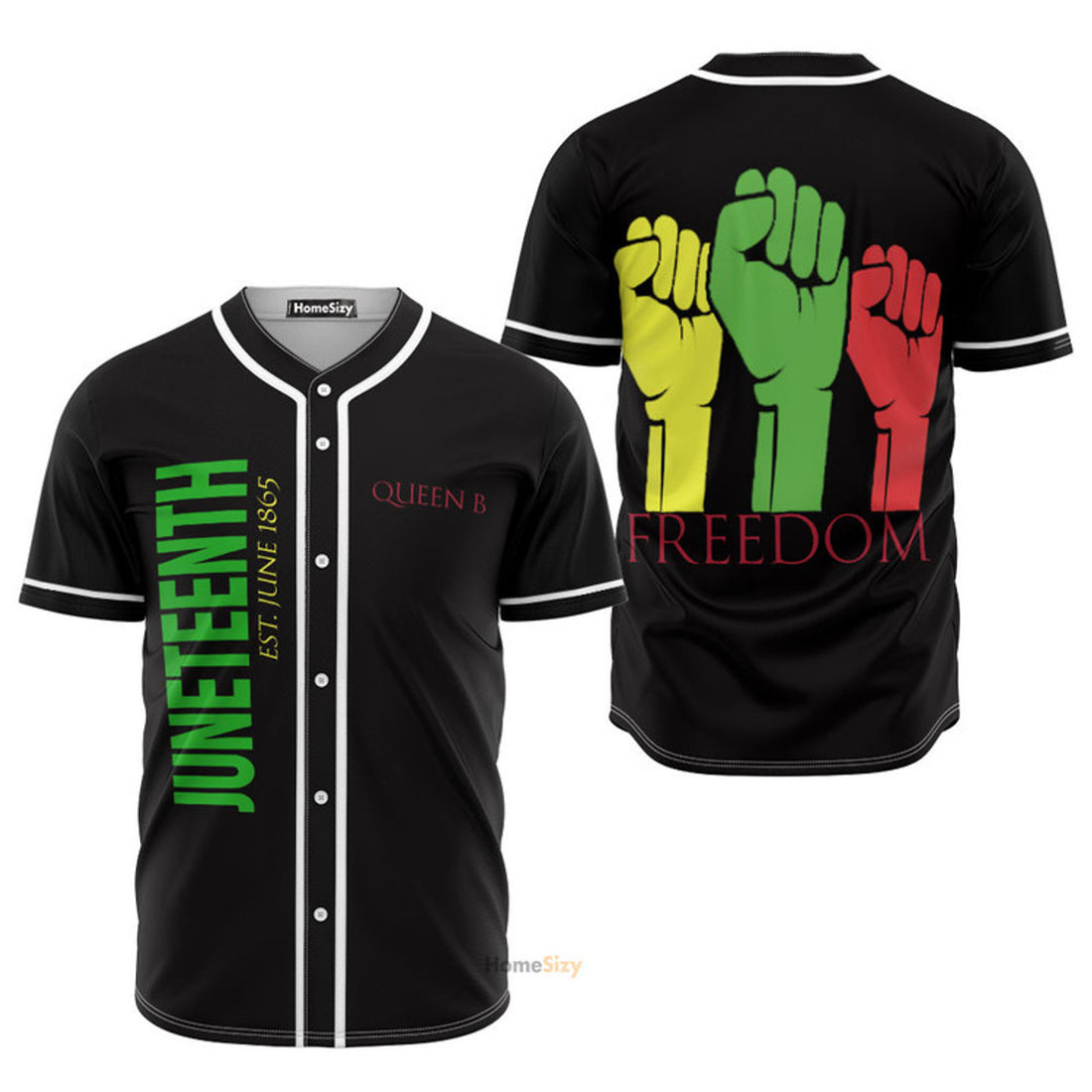 Freedom African Juneteenth Since 1865 Baseball Jersey S-5XL