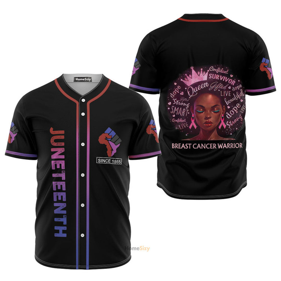 Custom Name Juneteenth Since 1865 In Pink Baseball Jersey S-5XL