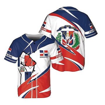 Personalized Name Dominican Republic Flag Coat of Arms Black Lives Matter Baseball Jersey S-5XL