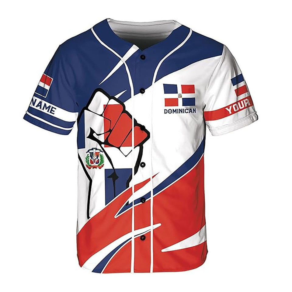 Personalized Name Dominican Republic Flag Coat of Arms Black Lives Matter Baseball Jersey S-5XL