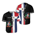 Custom Dominican Republic Flag Coat of Arms Baseball Jersey S-5XL