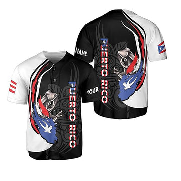Personalized Puerto Rico Puerto Rican Flag Frog Symbol Camisa Baseball Jersey S-5XL