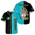 Personalized Bahamas Flag Coat of Arms Symbol Baseball Jersey S-5XL