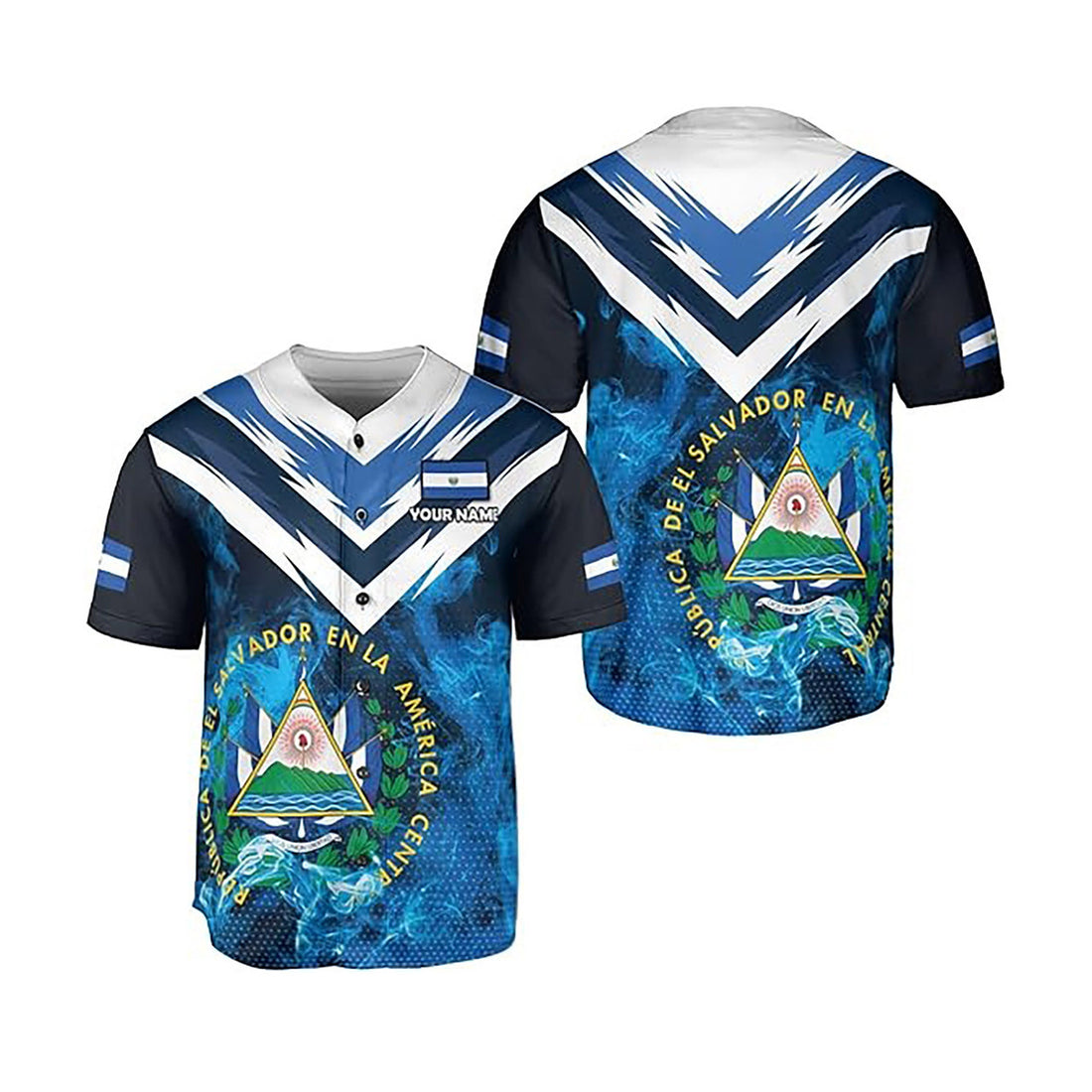 Personalized Black Blue El Salvador Baseball Jersey S-5XL