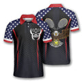 Customized Tennis Eagle American Flag 3D Printed Men's Polo Shirt S-5XL
