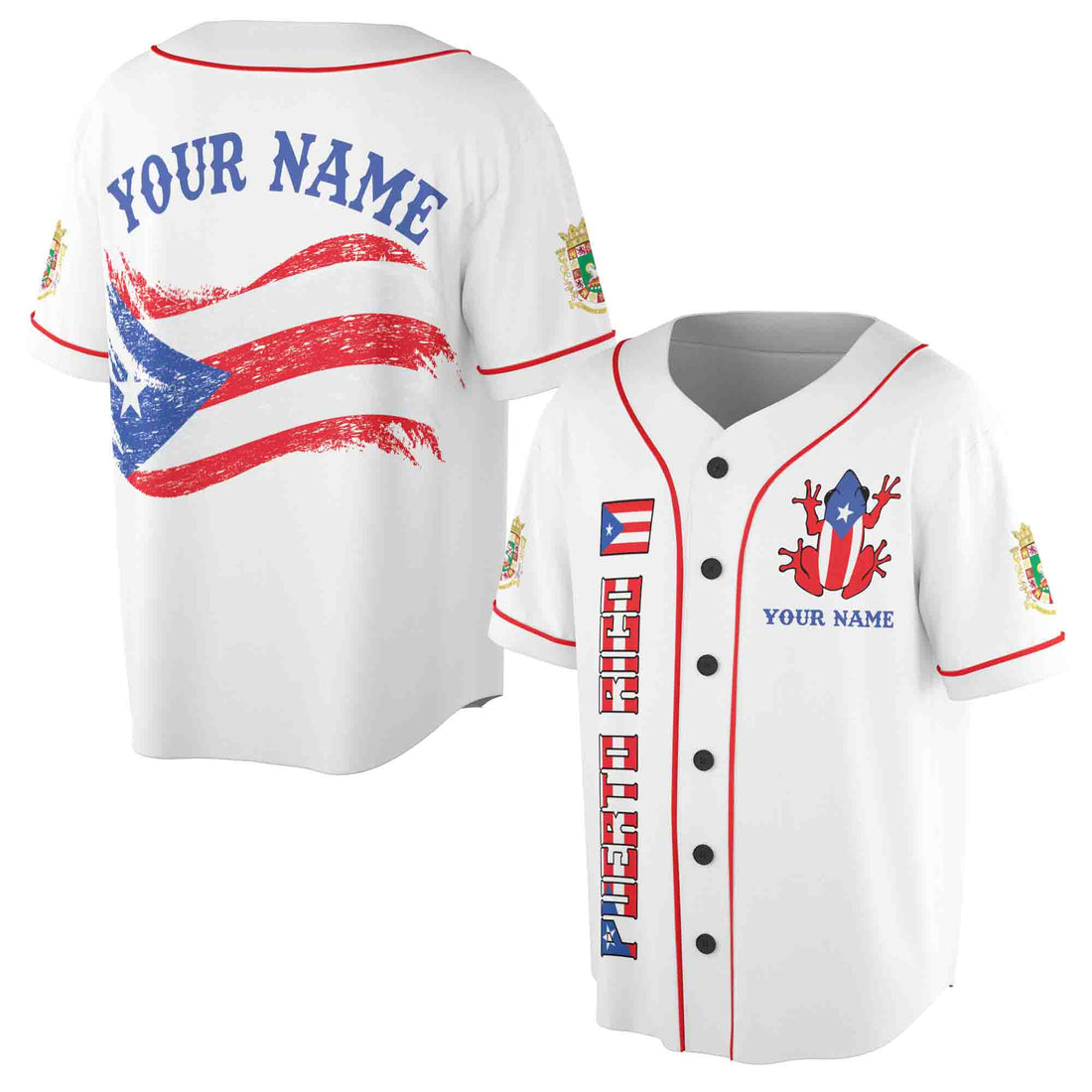 Custom Puerto Rico Baseball Jersey Shirt White Puerto Rico Baseball Jersey S-5XL
