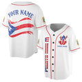 Custom Puerto Rico Baseball Jersey Shirt White Puerto Rico Baseball Jersey S-5XL