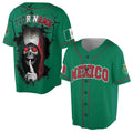 Aztec Mexican Skull Green 3D Baseball Jersey Size S-5XL