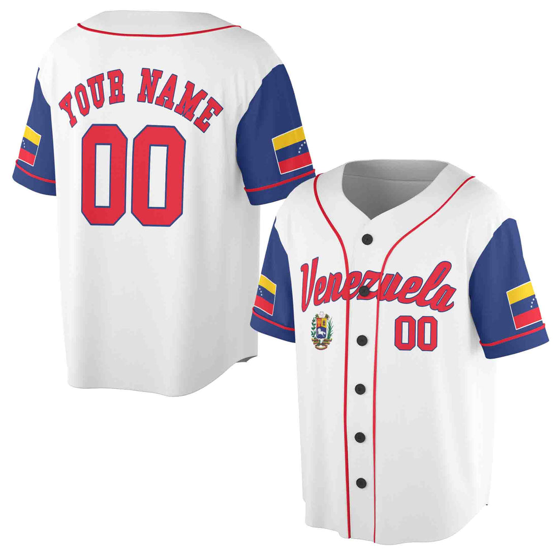 Personalized Name Number Venezuela Coat of Arms Baseball Jersey S-5XL