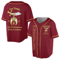 Custom Name Number Temple Shriners Noble Freemason Burgundy Baseball Jersey S-5XL