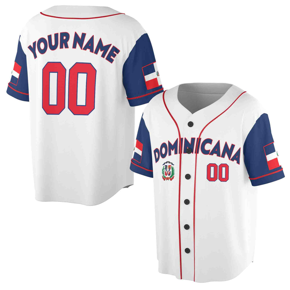 Personalized Name Number Dominican Republic Dominicana Baseball Jersey S-5XL