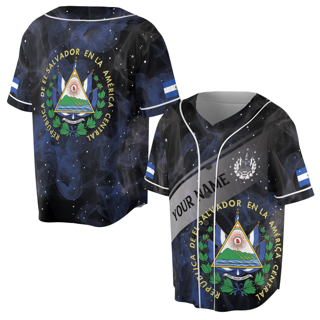 Personalized Name Dark Blue El Salvador Baseball Jersey Shirt S-5XL