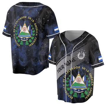 Personalized Name Dark Blue El Salvador Baseball Jersey Shirt S-5XL