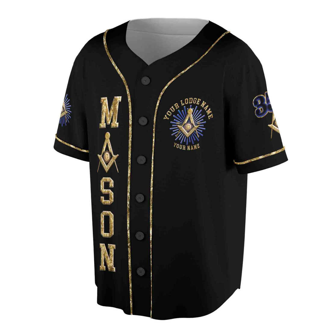 Freemason Symbol Custom Lodge Name Number 3D Baseball Jersey Size S-5XL