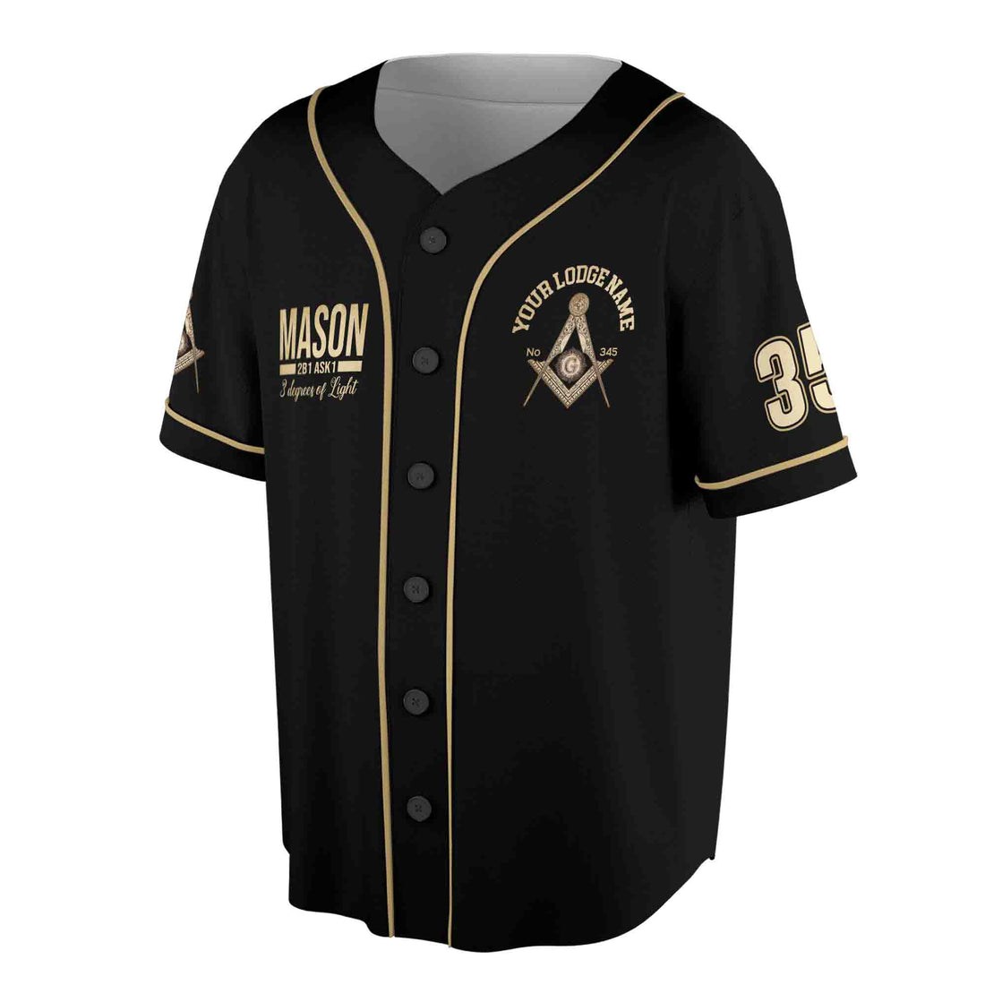 Custom Name Freemasonry 2B1 Ask1 Mason 3D Baseball Jersey Size S-5XL