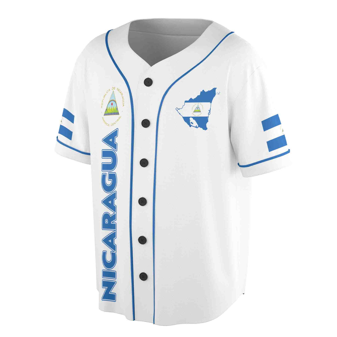 Personalized Nicaragua Flag Coat of Arms Baseball Jersey S-5XL