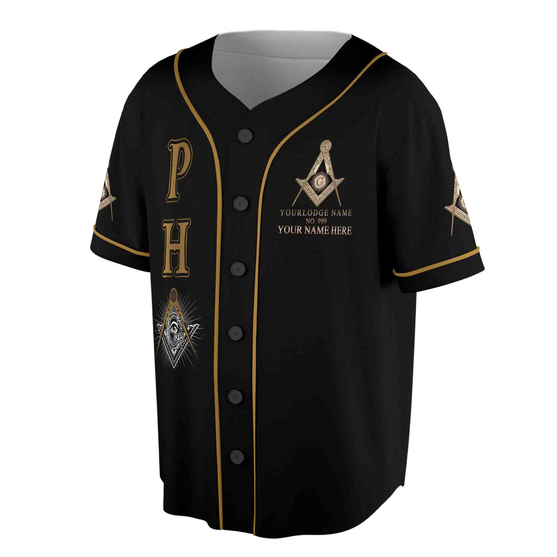Customize Lodge Name, Name and Number PHA Baseball Shirt 3D Baseball Jersey Size S-5XL