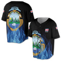 Personalized Costa Rica Flag Coat of Arms Baseball Jersey S-5XL