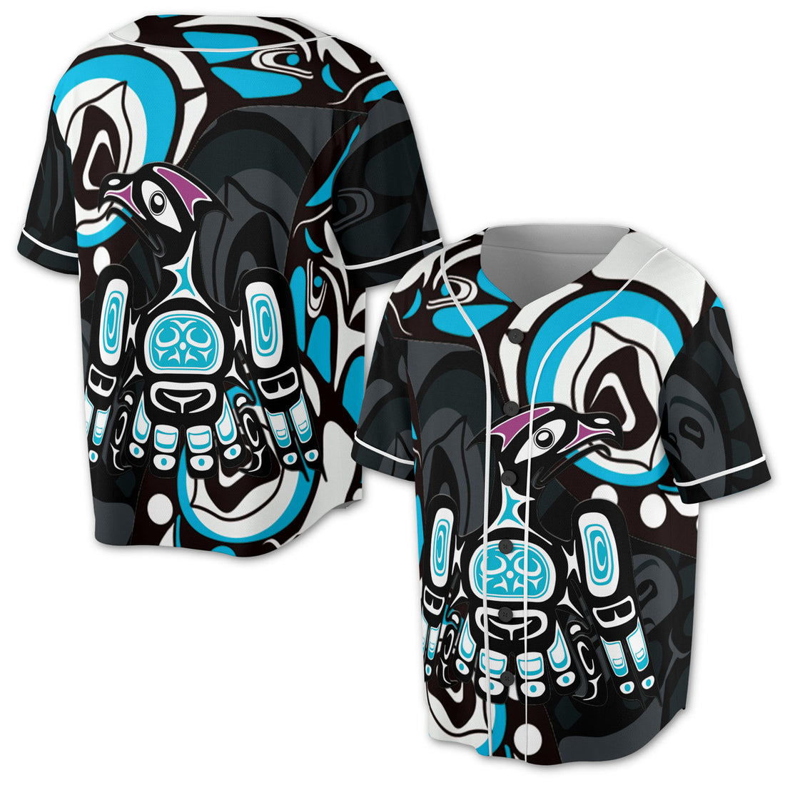 Art Spirit Blue Bird Haida North Coast Baseball Jersey S-5XL