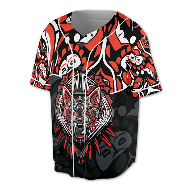 Art Spirit Wolf Haida North Coast Baseball Jersey S-5XL