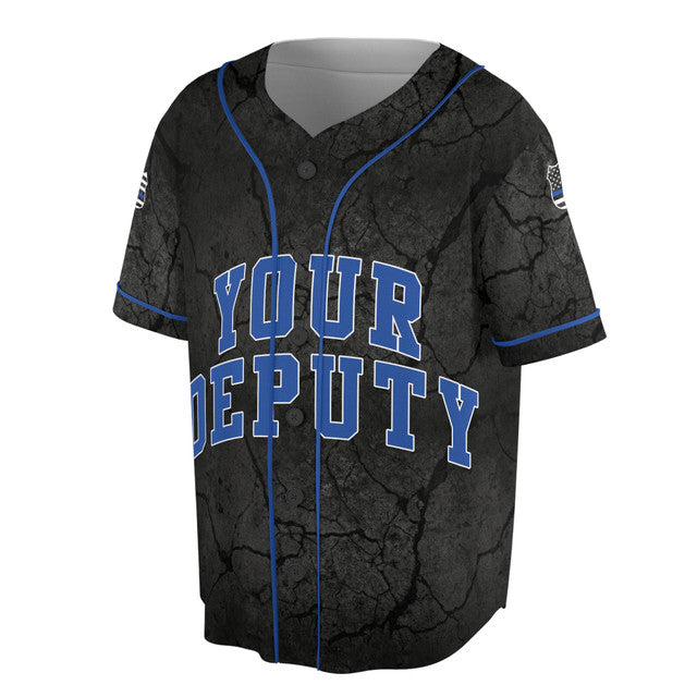 Custom America Patriotic Police Deputy Baseball Jersey S-5XL