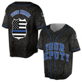 Custom America Patriotic Police Deputy Baseball Jersey S-5XL